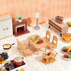 Tables and Chairs Plastic Miniature Ornaments&nbsp;AJEW-WH0410-305