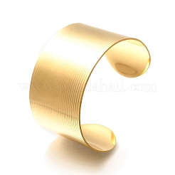 304 Stainless Steel Open Cuff Bangles for Women&nbsp;LS-BJEW-Z083-02G-02