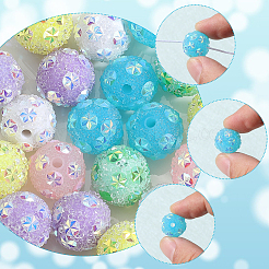 24Pcs 6 Colors Resin Sugar Bubblegum Beads&nbsp;RESI-SC0005-77