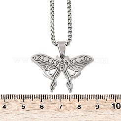 Hollow Out Butterfly 201 Stainless Steel Pendant Necklaces for Men Women&nbsp;NJEW-K283-24P