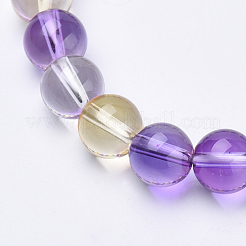 Synthetic Quartz Beaded Stretch Bracelets&nbsp;BJEW-S128-03