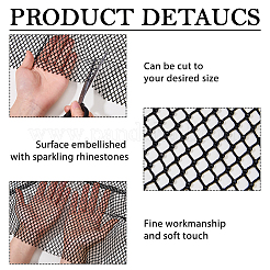1 Yard Polyester with Resin Rhinestone Mesh Fabric&nbsp;AJEW-FH0009-34B