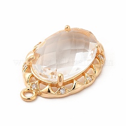 Brass with K9 Glass Charms&nbsp;KK-B071-19G-04