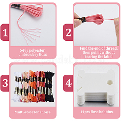 3 Sets 3 Style 6-Ply Polyester Embroidery Floss&nbsp;OCOR-GF0003-41A