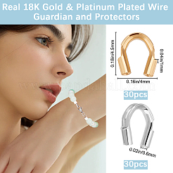 60Pcs 2 Colors Brass Wire Guardian&nbsp;KK-BBC0025-15