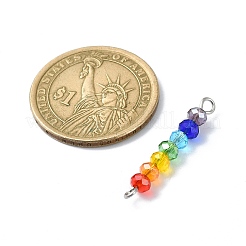 Electroplated Colorful Faceted Glass Rondelle Beaded Connector Charms&nbsp;PALLOY-JF02529-01