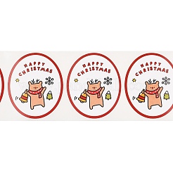 120 Round Paper Christmas Cartoon Sticker Rolls&nbsp;DIY-M070-09B