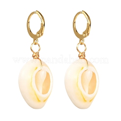 Natural Cowrie Shell Beads Dangle Earrings for Girl Women&nbsp;EJEW-JE04641-01