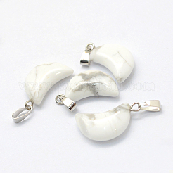 Moon Natural Howlite Pendants&nbsp;G-Q369-01