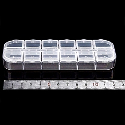 12 Grids Plastic Bead Containers&nbsp;PW-WG37666-01