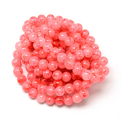 Baking Paint Crackle Glass Bead Strands&nbsp;DGLA-Q023-6mm-YS65