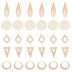 30Pcs 5 Style Brass Pendants&nbsp;KKC-CA0001-09