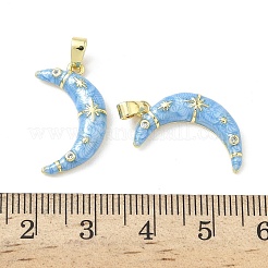 Brass Micro Pave Cubic Zirconia with Enamel Pendants&nbsp;KK-Z134-13G-02