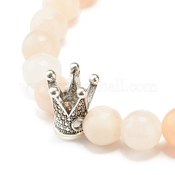 Round Frosted Natural Pink Aventurine Beads Stretch Bracelet&nbsp;BJEW-JB07170