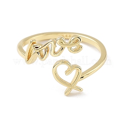 Brass Open Cuff Rings for Women&nbsp;RJEW-A028-01G