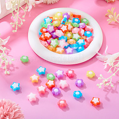 100Pcs 2 Styles Two Tone Opaque Acrylic Beads&nbsp;SACR-TA0001-59