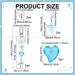 1 Set Heart & Bowknot Zinc Alloy Acrylic Mobile Phone Holders & Pendant Decorations&nbsp;AJEW-ME0002-81A