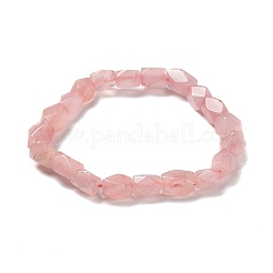 Natural Rose Quartz Nugget Beaded Stretch Bracelet&nbsp;BJEW-F462-01