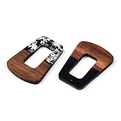 Opaque Resin & Walnut Wood Pendants&nbsp;RESI-N039-65B