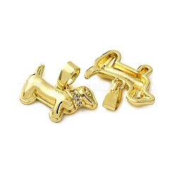 Brass Micro Pave Cubic Zirconia Pendants&nbsp;KK-F911-15G