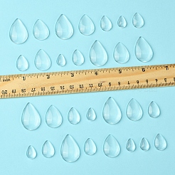 80Pcs 4 Styles Transparent Teardrop Glass Cabochons&nbsp;GGLA-FS0001-08