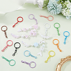 54Pcs 18 Styles Spray Painted Iron & Alloy Keychain Clasps&nbsp;FIND-SC0016-26