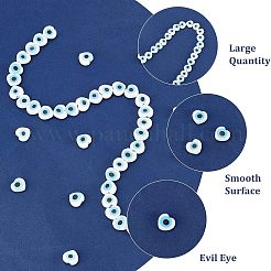 2 Strands Handmade Evil Eye Lampwork Beads Strands&nbsp;LAMP-FH0001-08A