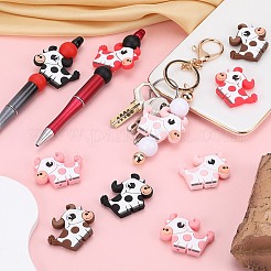 10Pcs 5 Colors Cow Silicone Focal Beads&nbsp;SIL-SC0001-59