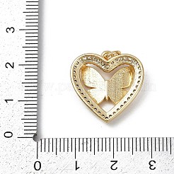 Brass Micro Pave Clear Cubic Zirconia Pendants&nbsp;KK-S528-15G