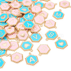 52Pcs 2 Colors Alloy Enamel Pendants&nbsp;ENAM-TA0002-97A