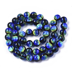 Handmade Silver Foil Glass Lampwork Beads Strands&nbsp;FOIL-T003-03B