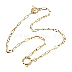 304 Stainless Steel Paperclip Chain Necklaces with OT Clasps and Spring Ring Clasps for Women&nbsp;NJEW-JN06172