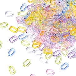 600Pcs 6 Colors Transparent Acrylic Linking Rings&nbsp;TACR-CJ0001-35