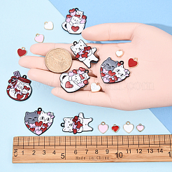 38Pcs 10 Styles Alloy Enamel Charms&nbsp;ENAM-YW0004-85