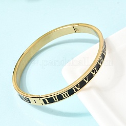 304 Stainless Steel Enamel Hinged Bangles&nbsp;BJEW-D408-45G