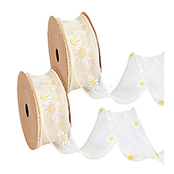 Flower Pattern Polyester Ribbons&nbsp;OCOR-WH0082-503A