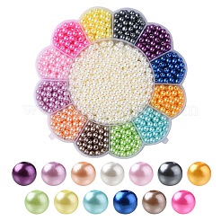 13 Style Spray Painted ABS Plastic Imitation Pearl Beads&nbsp;OACR-YW0001-41