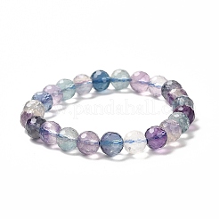 Natural Fluorite Beaded Stretch Bracelets&nbsp;BJEW-K233-01B-02-01
