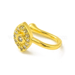 Clear Cubic Zirconia Horse Eye Clip on Nose Rings&nbsp;AJEW-F059-01G