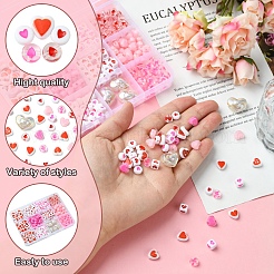 385Pcs Valentine's Day Theme Opaque/Transparent Acrylic Beads&nbsp;MACR-FS0001-93