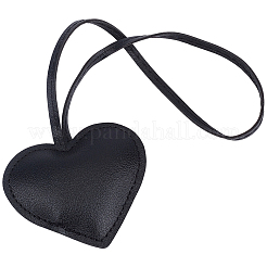 PU Leather Heart Pendant Decorations&nbsp;HJEW-CL0001-12B