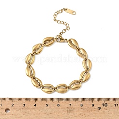 Ocean 304 Stainless Steel Cowrie Shell Link Chain Bracelets for Women&nbsp;BJEW-K271-04G