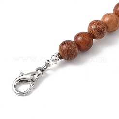 Natural Wood Round Beads Pendant Decorations&nbsp;HJEW-JM04557