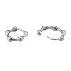Non-Tarnish 316 Surgical Stainless Steel Bamboo Stick Hoop Earrings for Men Women&nbsp;EJEW-N052-06
