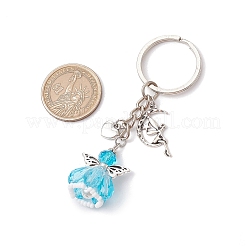 Glass & Tibetan Style Alloy Keychain&nbsp;KEYC-MZ00037-03
