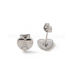 Rack Plating Brass Micro Pave Clear Cubic Zirconia Stud Earrings&nbsp;EJEW-K299-01P-A