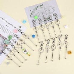 16Pcs Alloy Beadable Bar Keychain for DIY Crafts Jewelry Making&nbsp;KEYC-SZ0001-17P