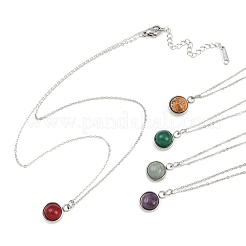 Natural Mixed Stone Pendant Necklaces&nbsp;NJEW-JN05489-01