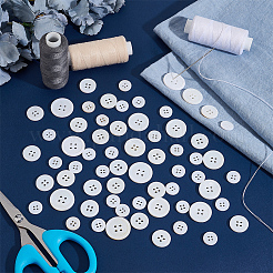 44Pcs 4 Style Natural Freshwater Shell Buttons&nbsp;BUTT-NB0001-68