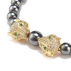 2Pcs 2 Style Synthetic Hematite Stretch Bracelets Sets&nbsp;BJEW-JB08004-02